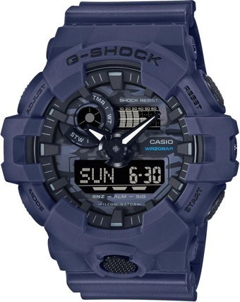 Casio GA-700CA-2ADR Takvimli 53.4 mm Lacivert Silikon Kordon Analog Kol Saati