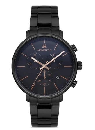 Momentus CC293B-04SR Takvimli 43 mm Siyah Çelik Kordon Analog Erkek Kol Saati