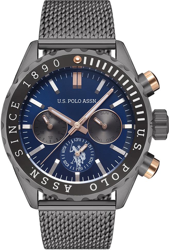 U.S. Polo Assn USPA1025-03 Takvimli 46 mm Füme Çelik Kordon Analog Erkek Kol Saati