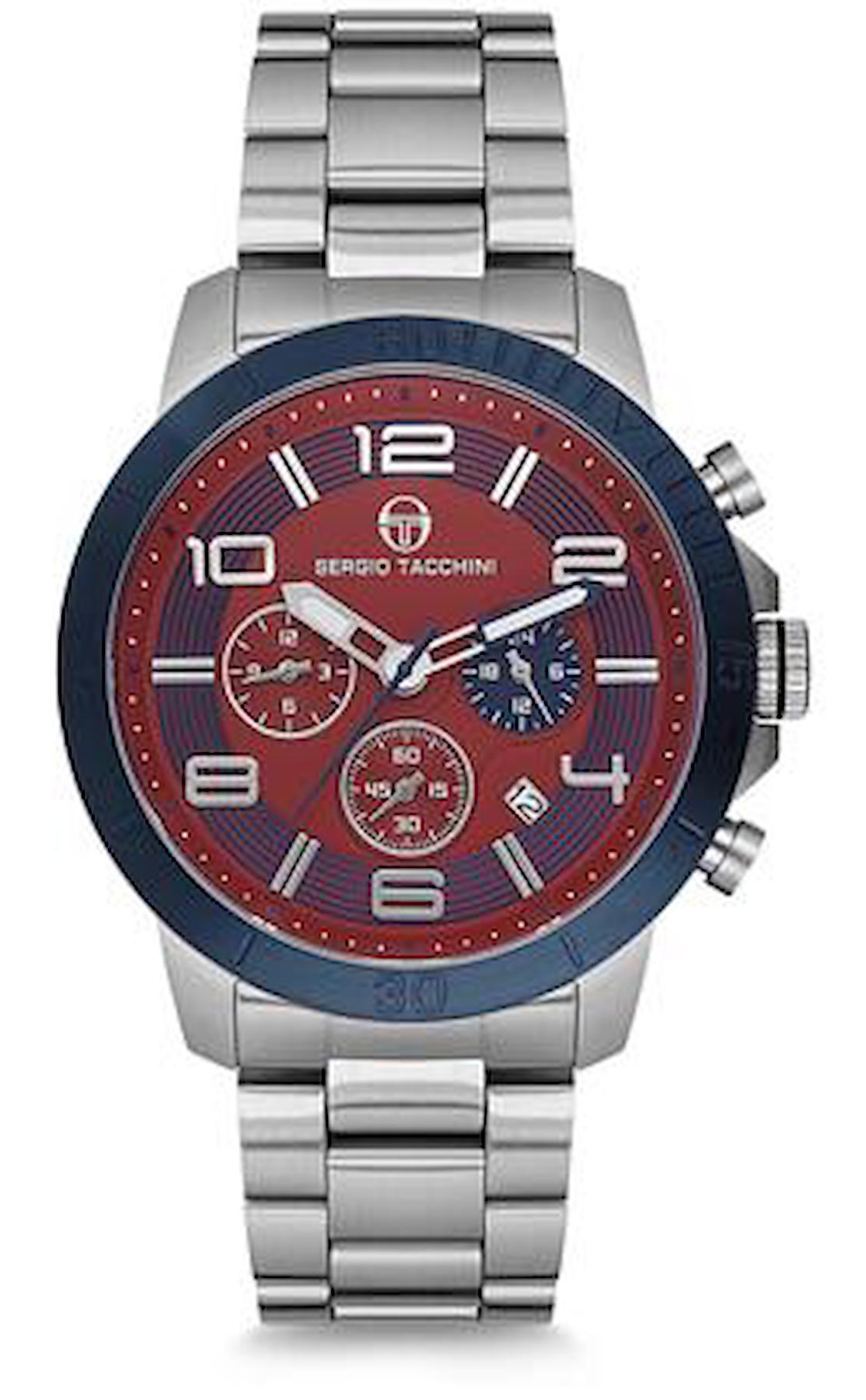 Sergio Tacchini ST.3.107.05 Takvimli Metal Kordon Analog Erkek Kol Saati