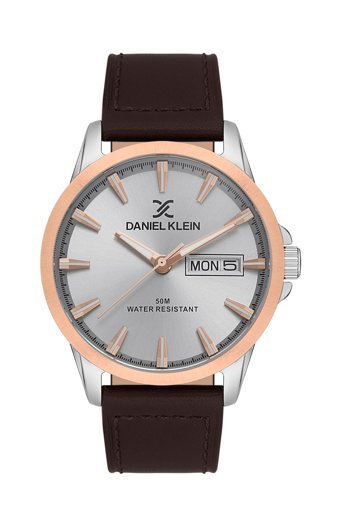 Daniel Klein DK.1.13542-4 Takvimli 42 mm Kahverengi Deri Kordon Analog Erkek Kol Saati