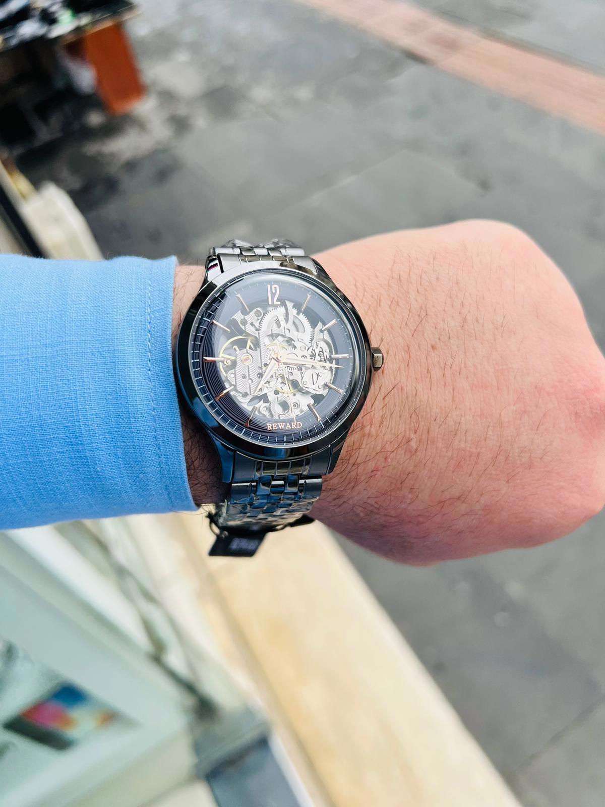 Reward RPT469-16 44 mm Füme Metal Kordon Analog Erkek Kol Saati