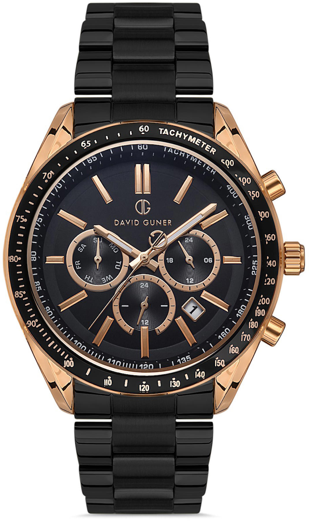 David Guner DG-8405GA-R2 Takvimli 42 mm Siyah Kordon Analog Kol Saati