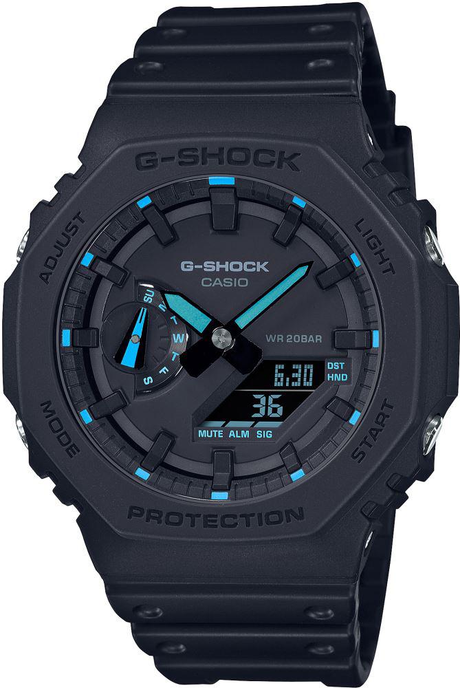 Casio GA-2100-1A2DR Takvimli 45.4 mm Siyah Silikon Kordon Analog Erkek Kol Saati