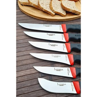 Lazbisa Soft Grip 6 Parça Çeyiz Mutfak Kurban Bıçak Seti Et Ekmek Sebze Meyve Bıçak