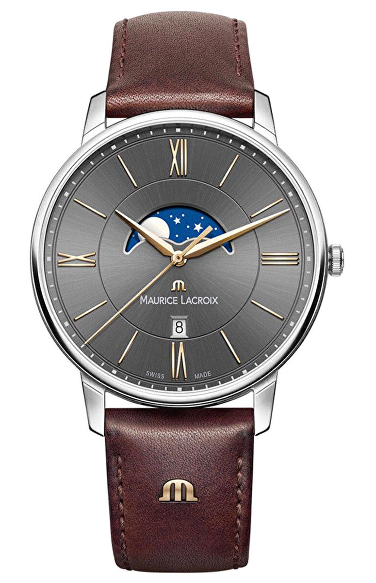 Maurice Lacroix ML-EL1108SS001311-1 Takvimli 40 mm Kahverengi Deri Kordon Analog Erkek Kol Saati