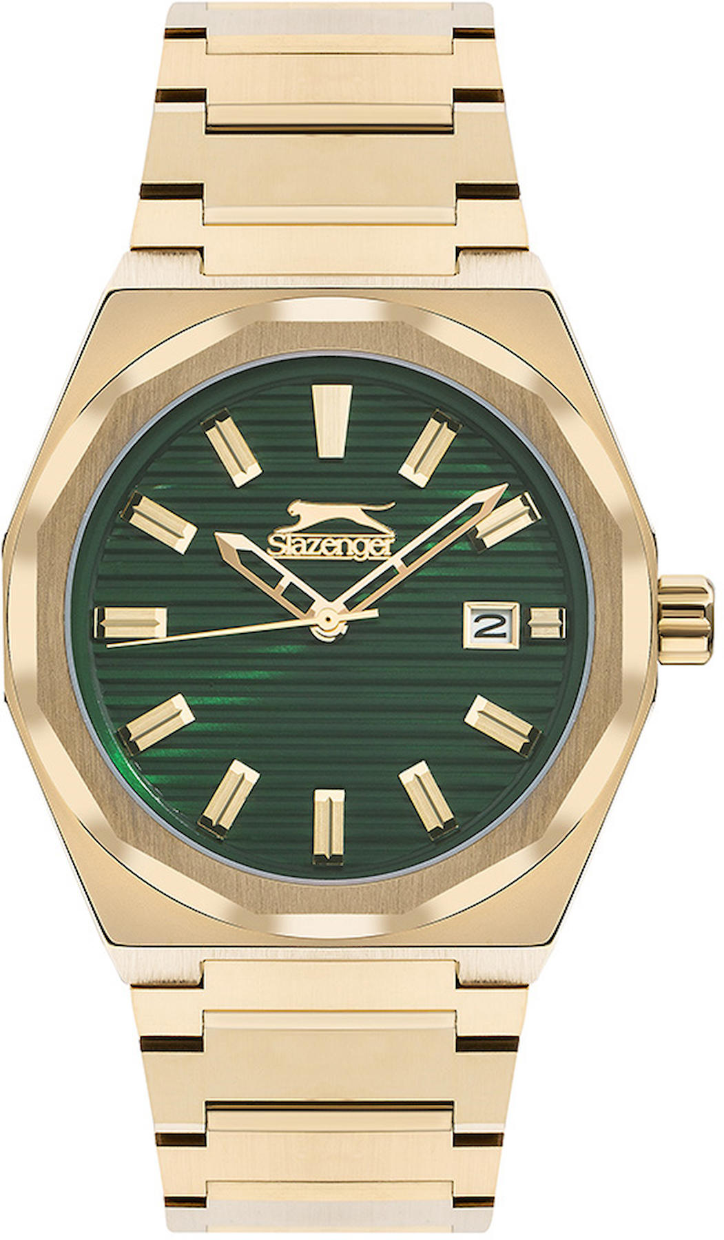Slazenger SL.09.2143.1.03 Takvimli 43 mm Altın Çelik Kordon Analog Erkek Kol Saati