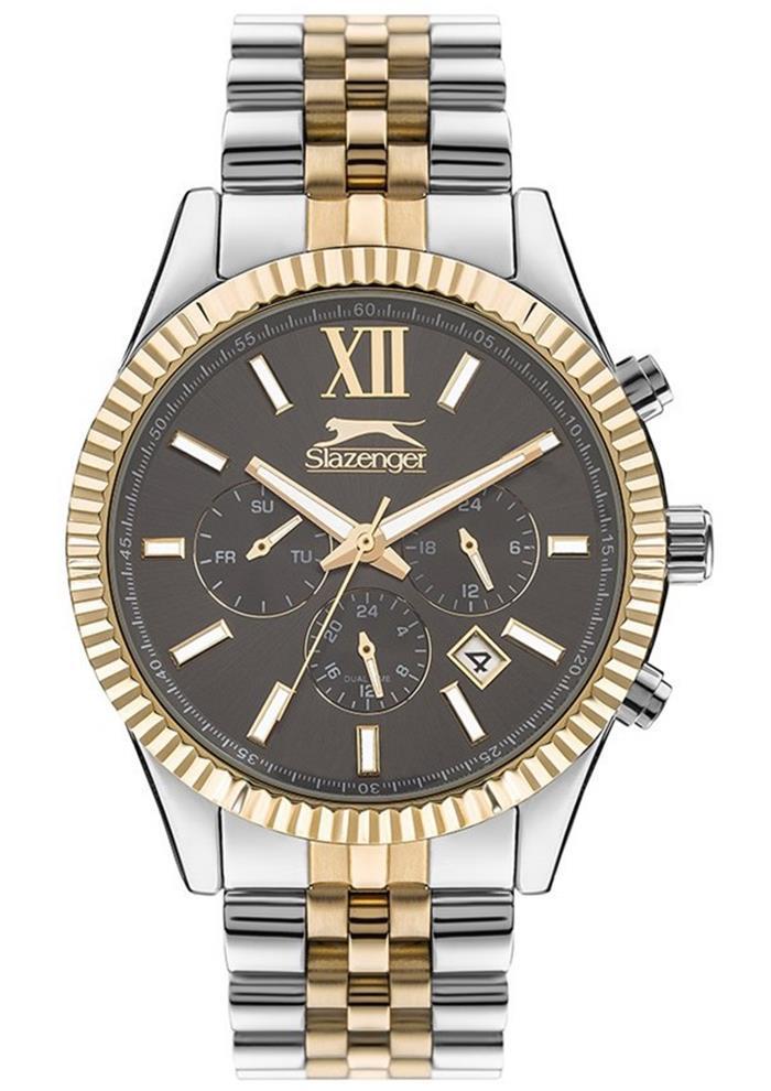 Slazenger SL.09.1946.2.04 Takvimli 44 mm Altın-Çelik Kordon Analog Erkek Kol Saati