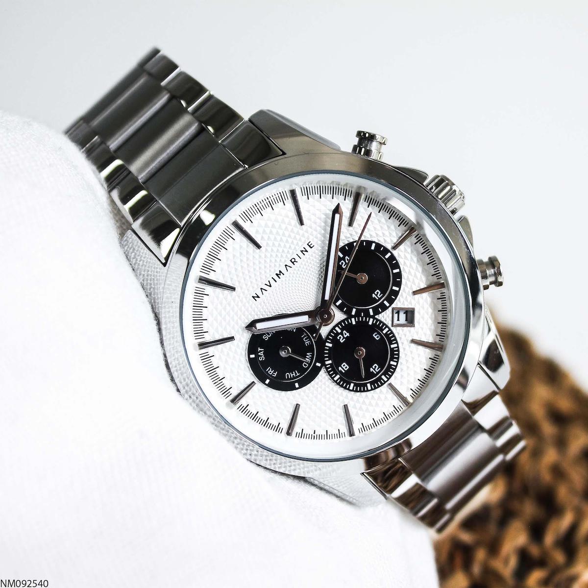Navimarine NM092540 Takvimli 45 mm Çelik Kordon Analog Erkek Kol Saati