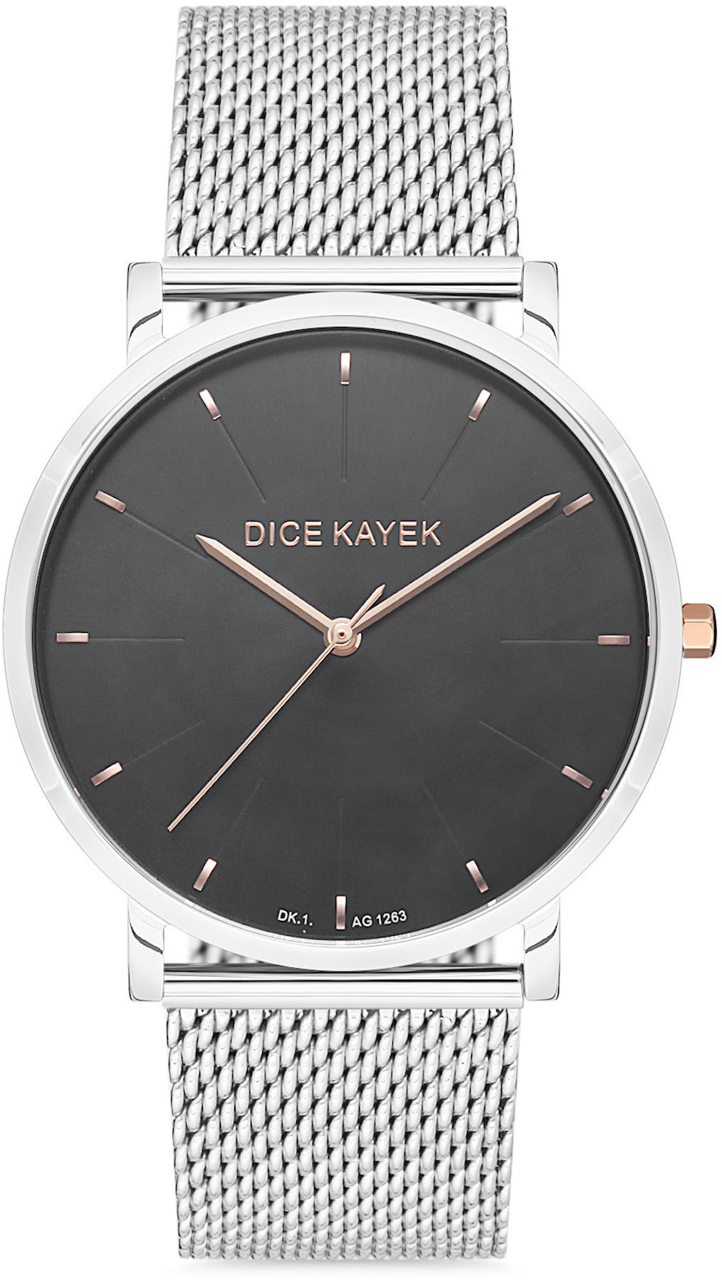 Dice Kayek DK.1.AG1263.04 Takvimli 42 mm Çelik Kordon Analog Kol Saati