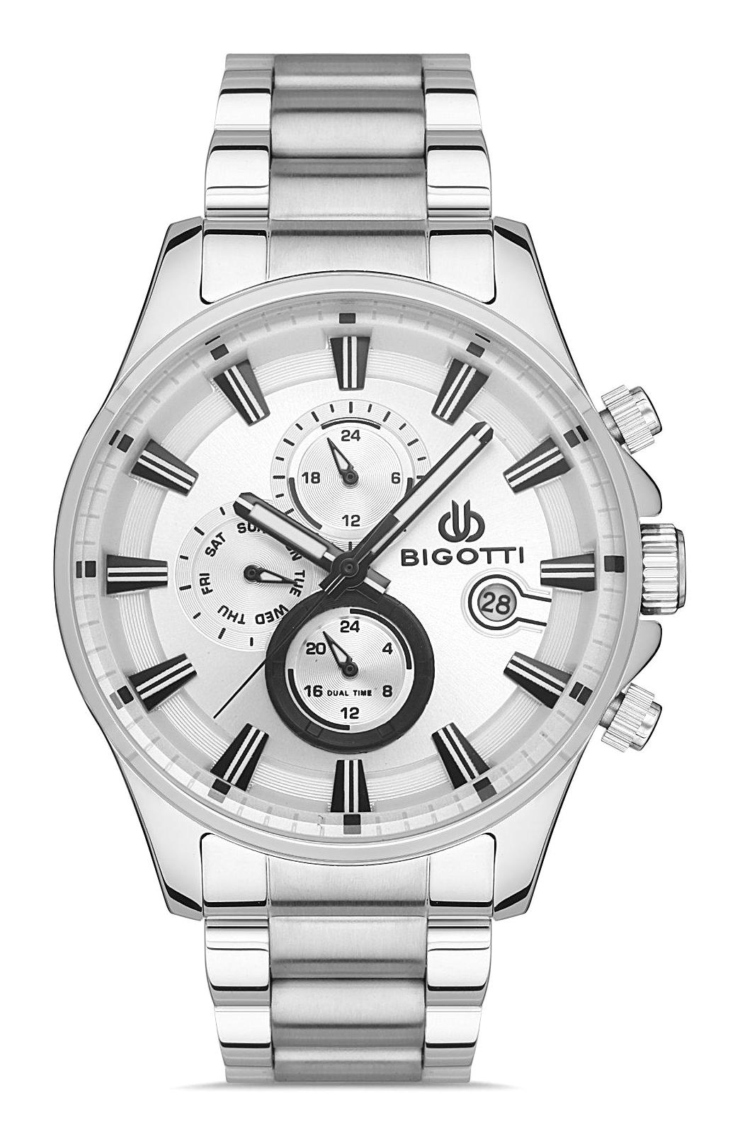 Bigotti BG.1.10440.1 Takvimli 43 mm Çelik Kordon Analog Erkek Kol Saati