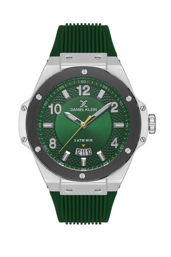 Daniel Klein DKE.1.10529.5 Takvimli Yeşil Silikon Kordon Analog Erkek Kol Saati