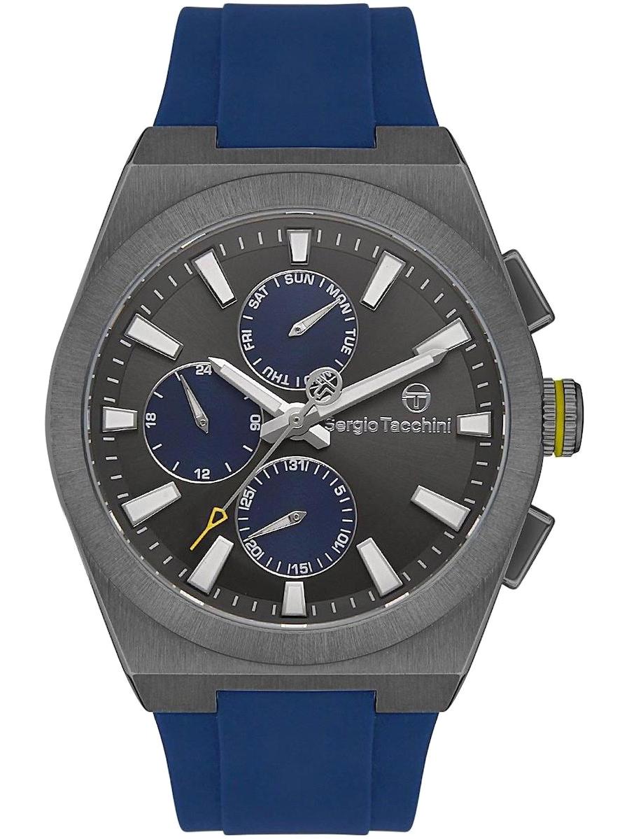 Sergio Tacchini ST.1.10362.4 Takvimli 44 mm Lacivert Silikon Kordon Analog Erkek Kol Saati