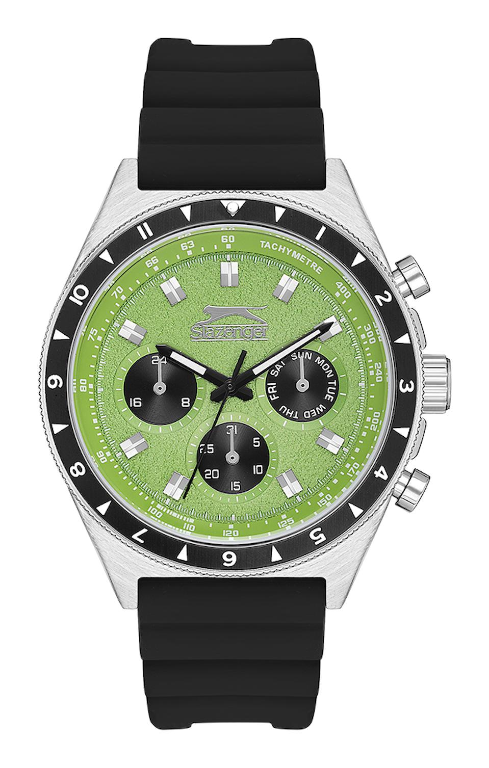 Slazenger SL.09.2247.2.03 Takvimli 43 mm Siyah Silikon Kordon Analog Erkek Kol Saati