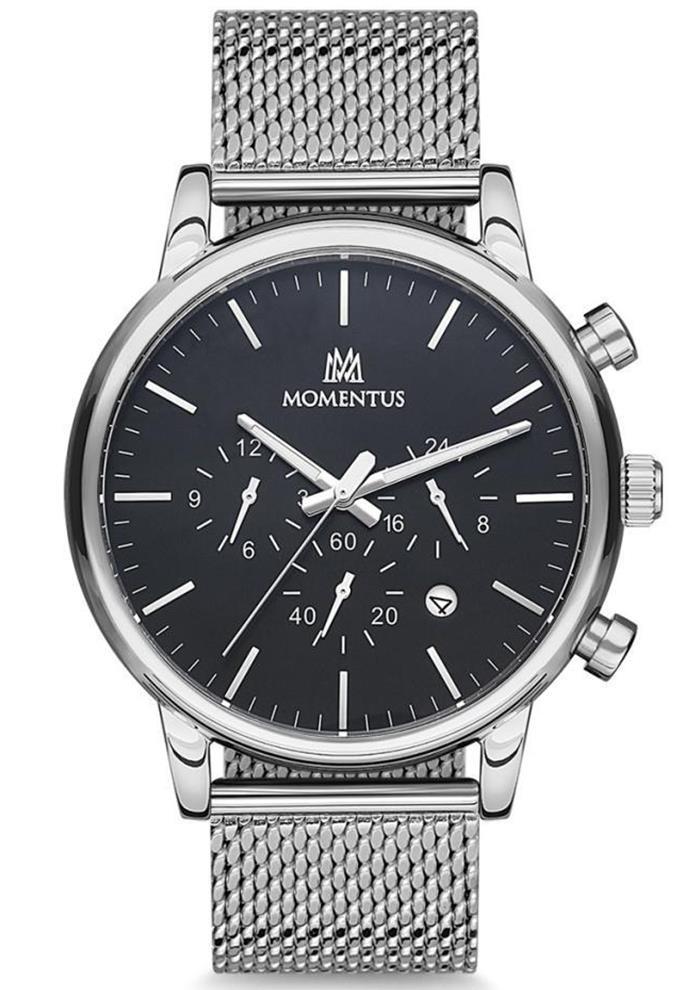 Momentus CC235S-04SS Takvimli 44 mm Çelik Kordon Analog Erkek Kol Saati