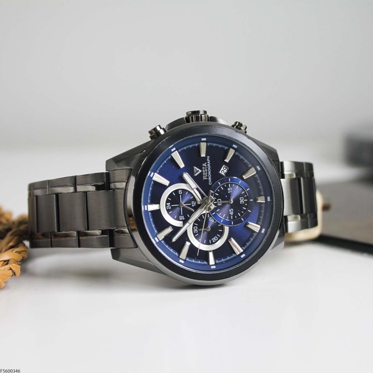 Fiesta FS600346 Takvimli 44 mm Çelik Kordon Analog Erkek Kol Saati