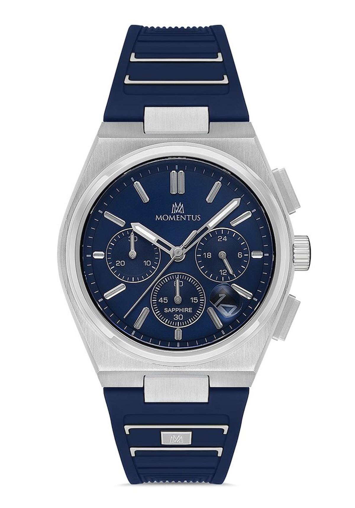 Momentus TM345S-11MS Takvimli 43 mm Lacivert Plastik Kordon Analog Erkek Kol Saati