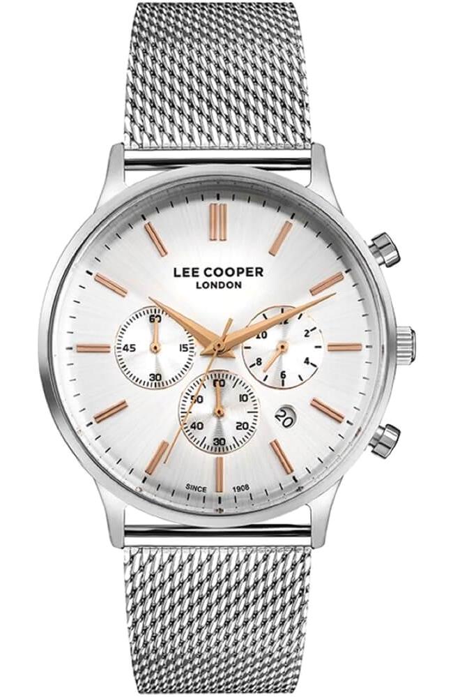 Lee Cooper LC07111.030 Takvimli 42 mm Çelik Kordon Analog Erkek Kol Saati