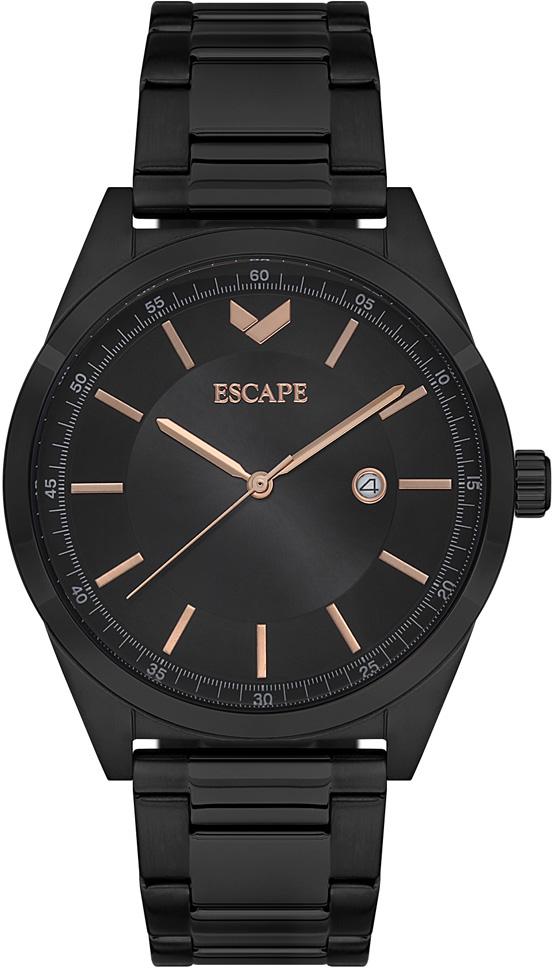 Escape ESCP101104 Takvimli 44 mm Siyah Çelik Kordon Analog Erkek Kol Saati
