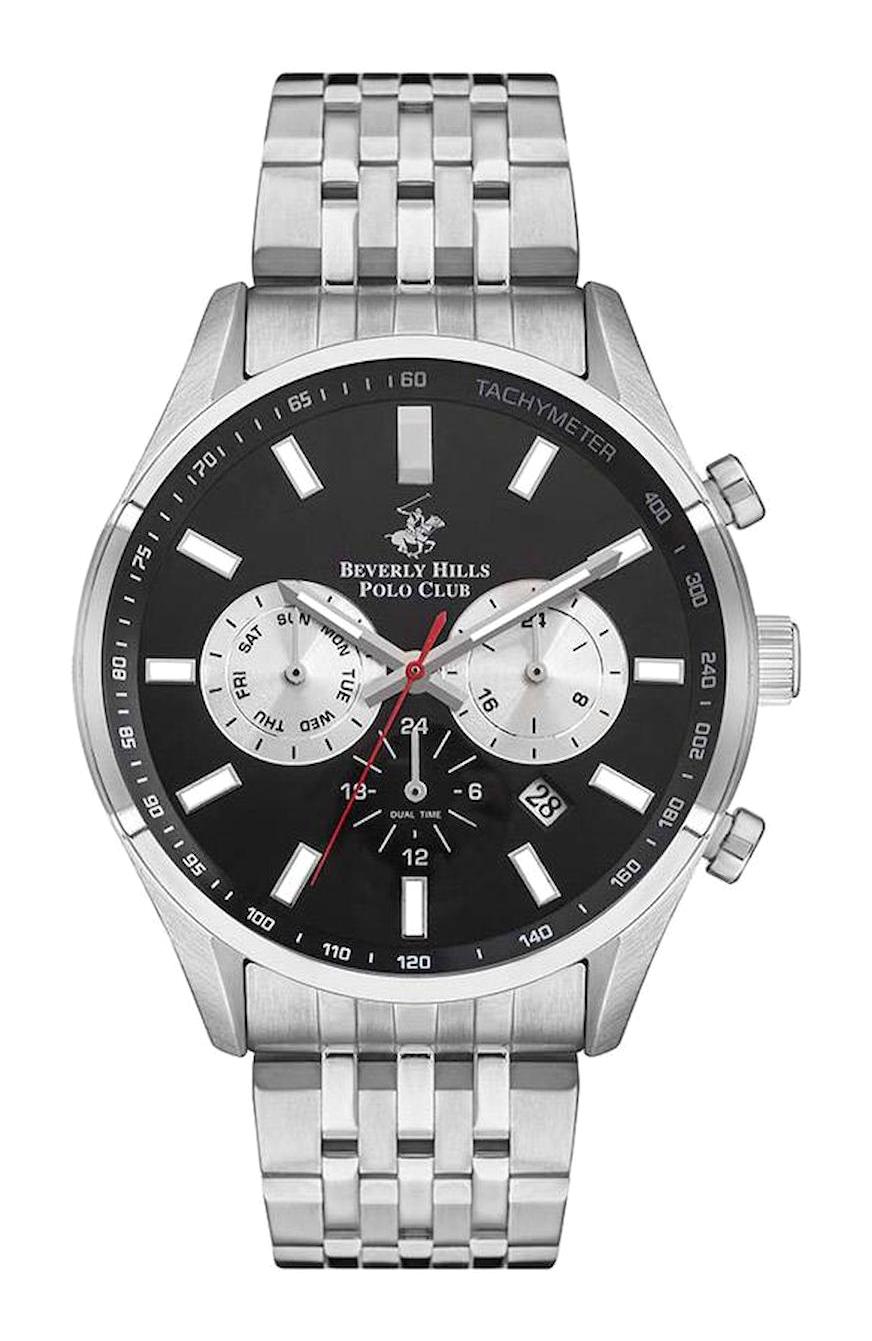 Beverly Hills Polo Club BP3249X350 Takvimli 45 mm Çelik Kordon Analog Erkek Kol Saati