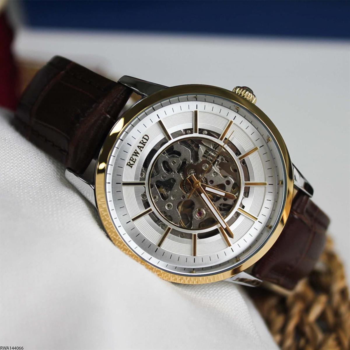 Reward RWA144066 45 mm Kahverengi Deri Kordon Analog Erkek Kol Saati