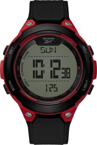 Reebok RV-THR-G9-PRPB-WR Takvimli 54 mm Siyah Silikon Kordon Dijital Erkek Kol Saati