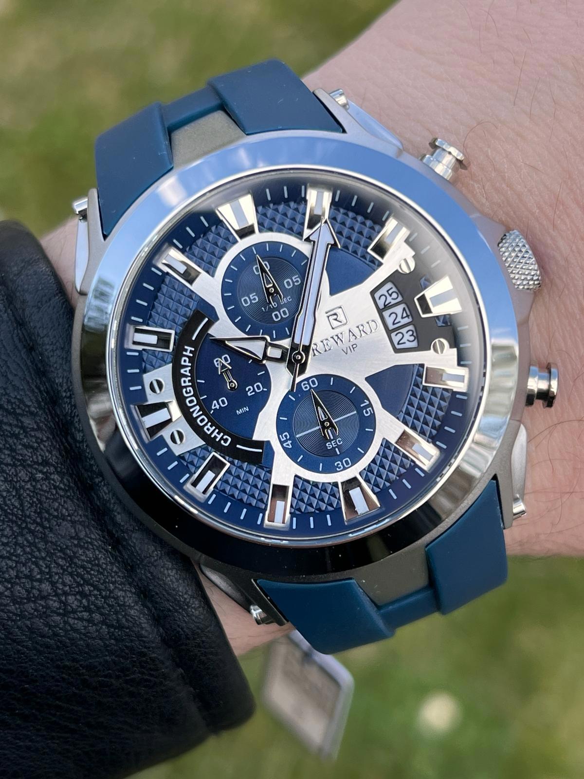 Reward RA143913 Takvimli 48 mm Mavi Silikon Kordon Analog Erkek Kol Saati
