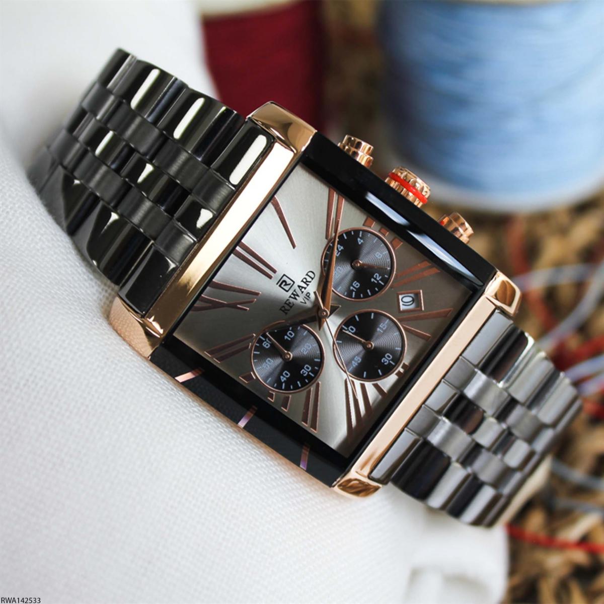 Reward RWA142533 Takvimli 37 mm Füme Çelik Kordon Analog Erkek Kol Saati