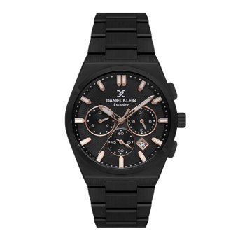 Daniel Klein DKE.1.10674.8 Takvimli 44 mm Siyah Çelik Kordon Analog Erkek Kol Saati