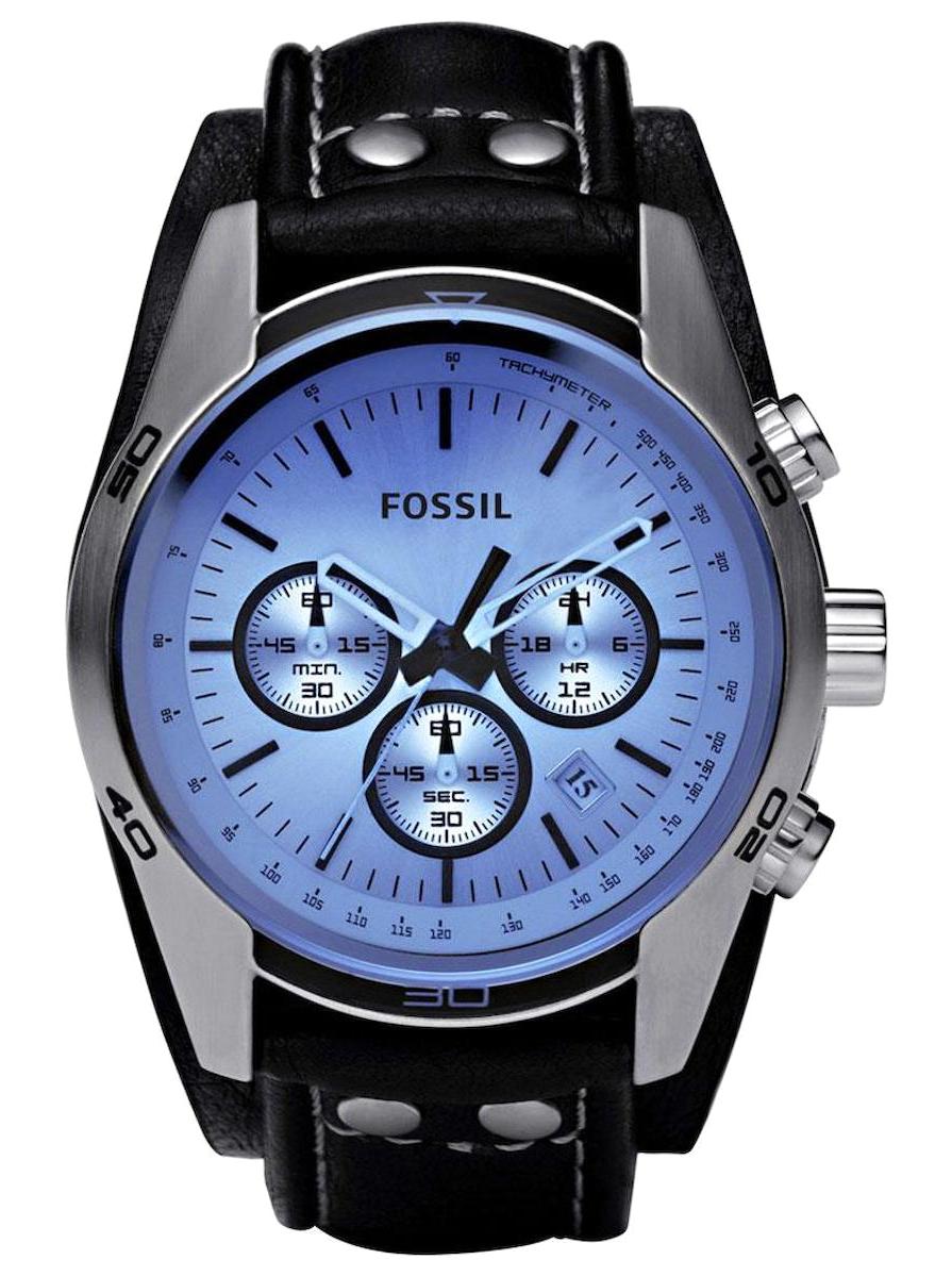Fossil FCH2564 Takvimli 45 mm Siyah Deri Kordon Analog Erkek Kol Saati