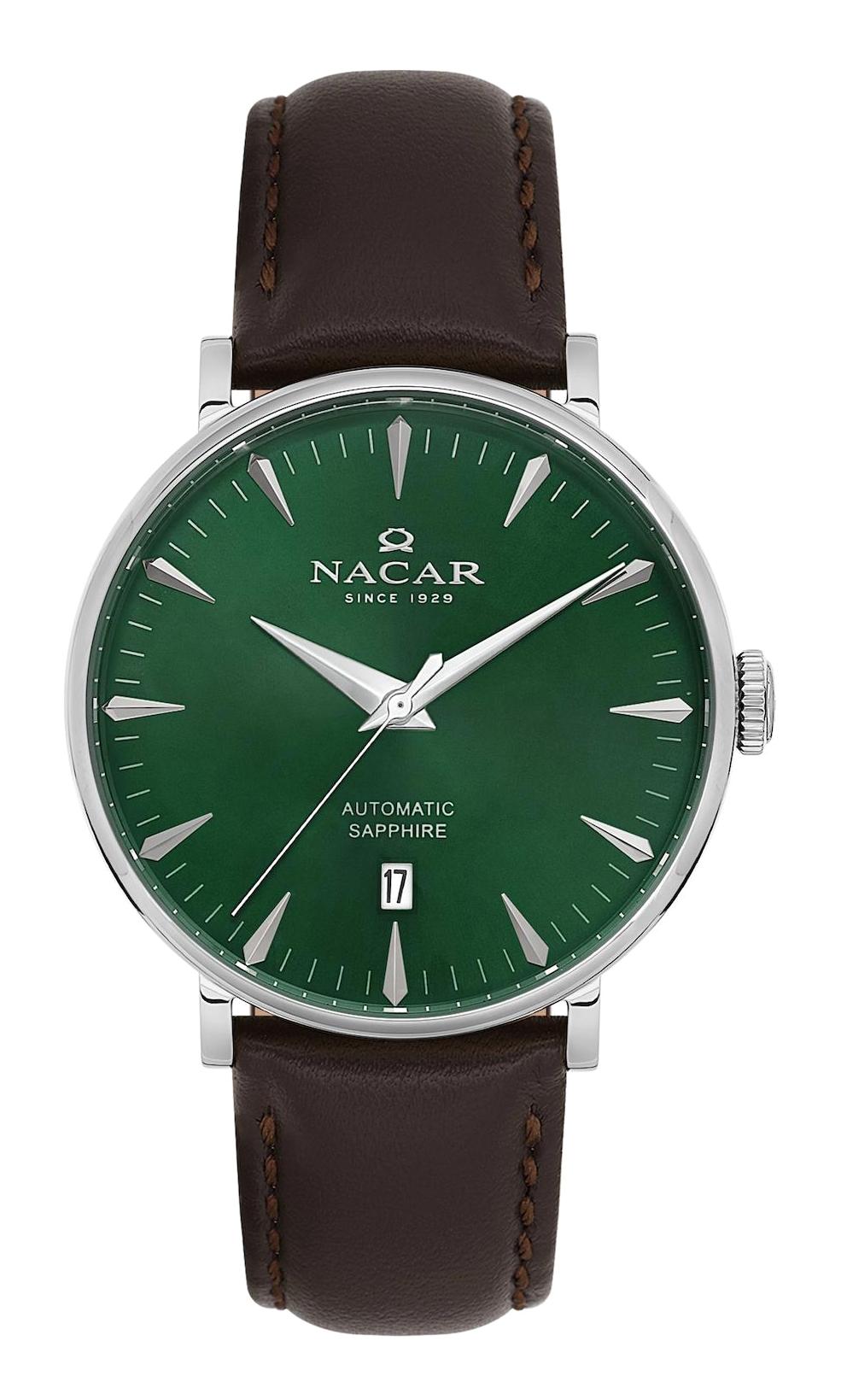 Nacar 3429B640ANL2 Takvimli 44 mm Kahverengi Çelik Kordon Analog Kol Saati