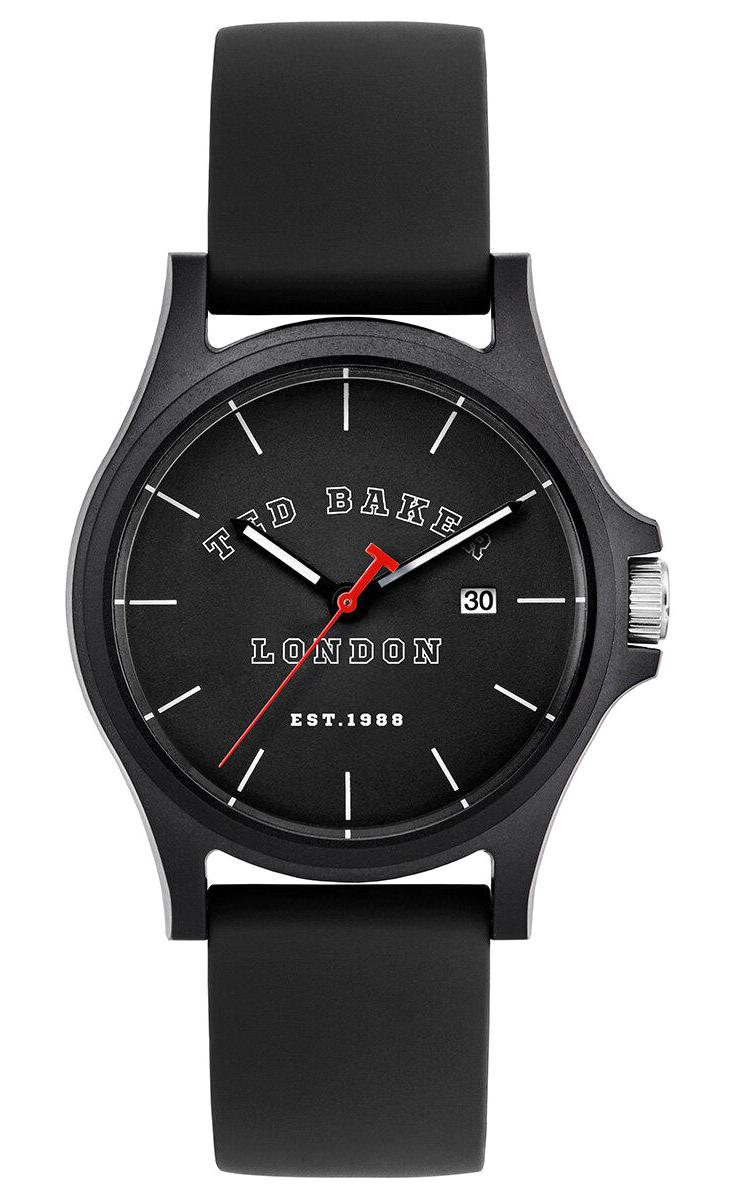 Ted Baker TBBKPIRS301 Takvimli 44 mm Siyah Silikon Kordon Analog Erkek Kol Saati
