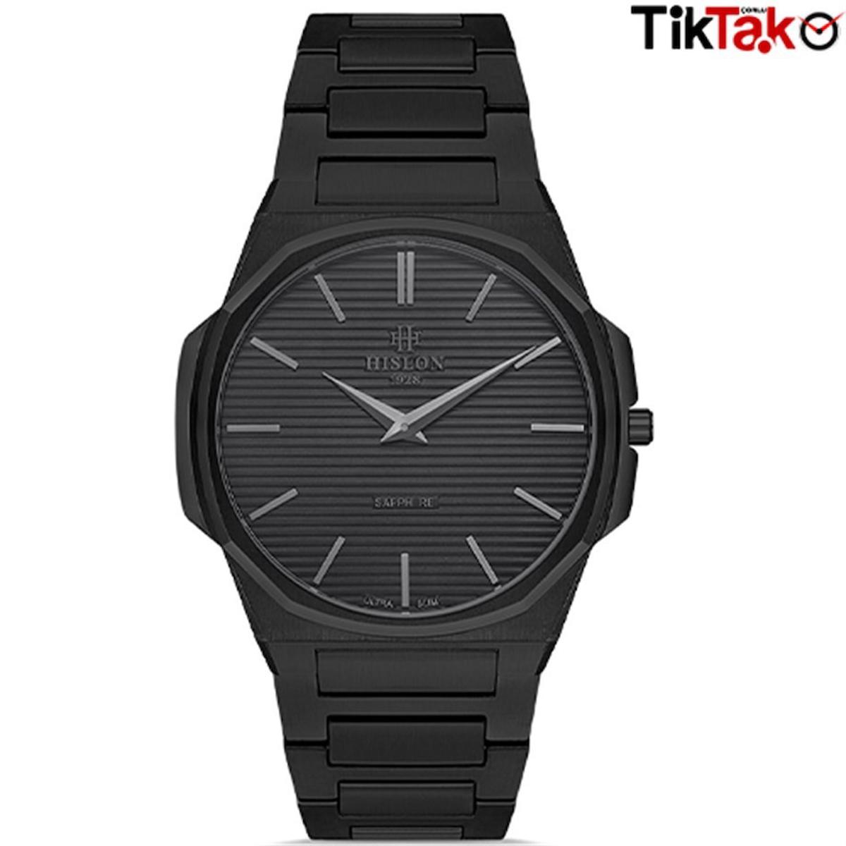 Hislon CL127B-04SB 40 mm Siyah Çelik Kordon Analog Erkek Kol Saati