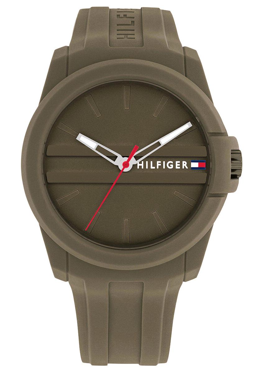 Tommy Hilfiger TH1710599 Takvimli 44 mm Yeşil Silikon Kordon Analog Erkek Kol Saati