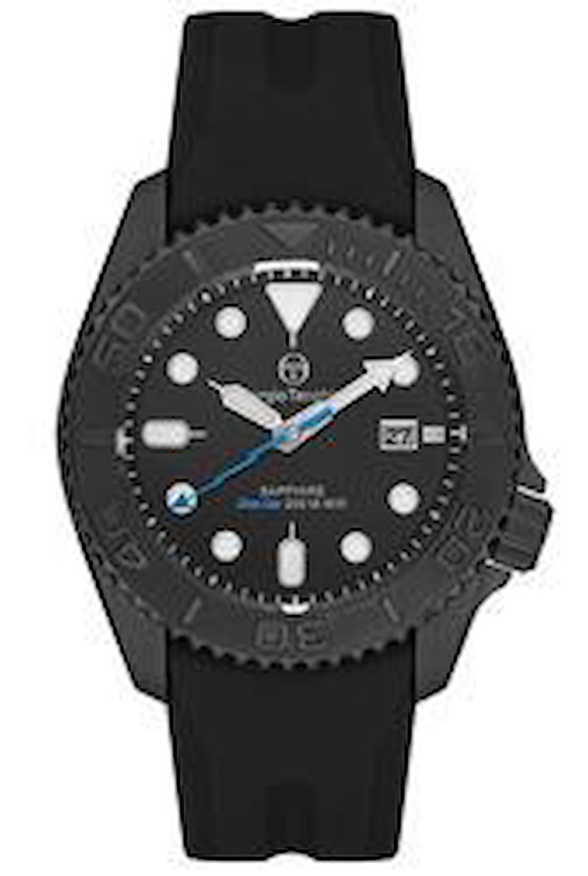 Sergio Tacchini ST.3.10002.1 Takvimli 45 mm Siyah Silikon Kordon Analog Erkek Kol Saati