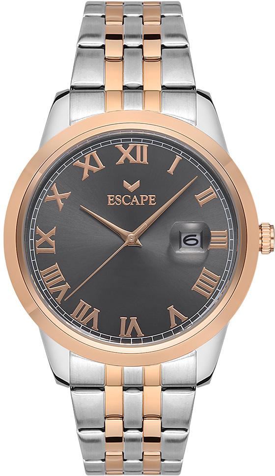 Escape ESCP102704 Takvimli 44 mm Gri-Rose Gold Çelik Kordon Analog Erkek Kol Saati