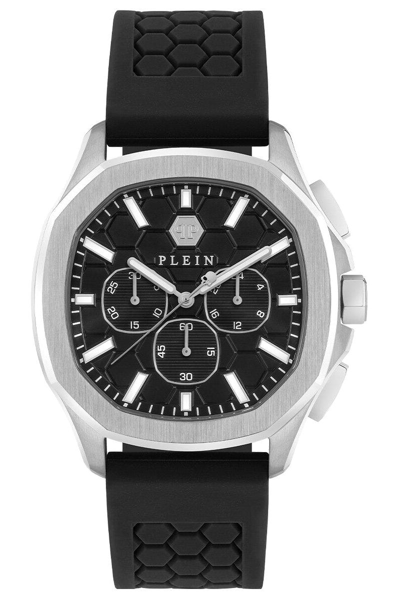 Philipp Plein PWSAA0123 Takvimli 45 mm Siyah Silikon Kordon Analog Erkek Kol Saati