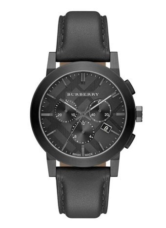 Burberry BU9364 Takvimli 42 mm Siyah Deri Kordon Analog Kol Saati