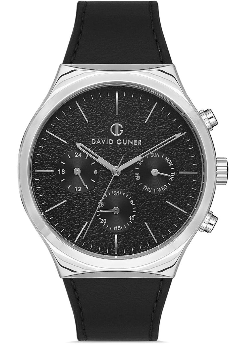 David Guner DG-8265GB-J2 Takvimli 42 mm Siyah Deri Kordon Analog Erkek Kol Saati