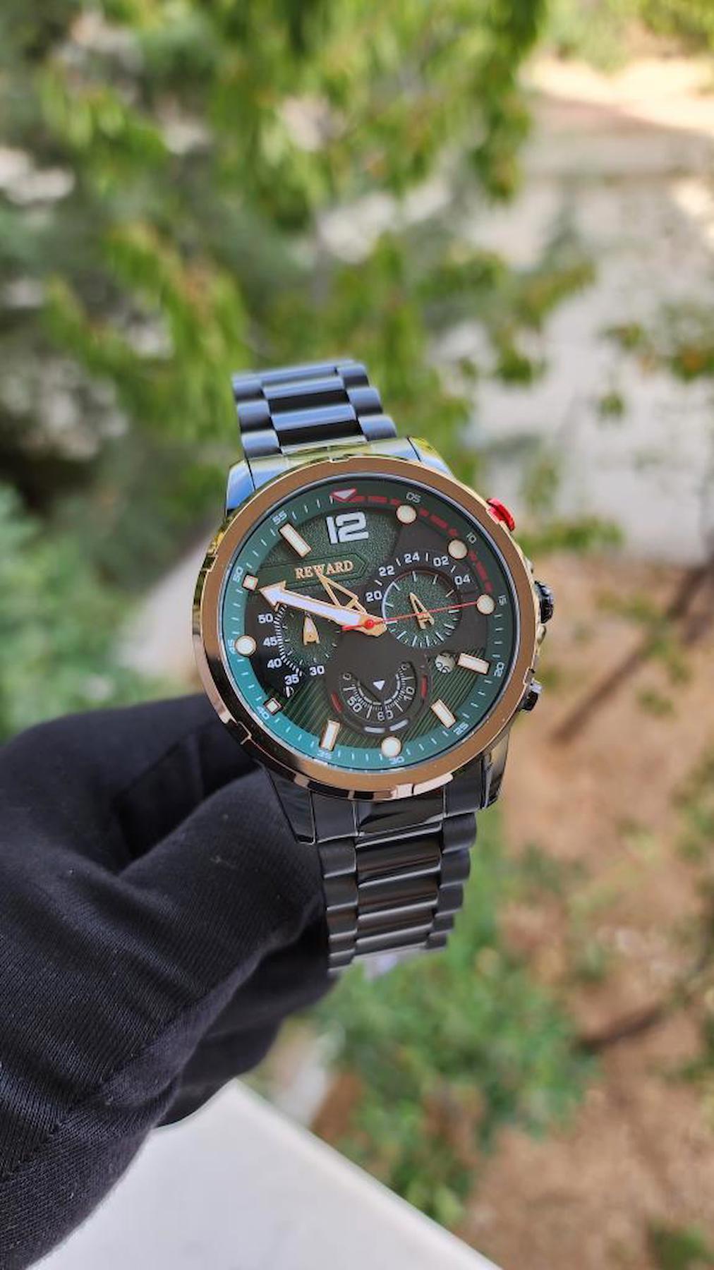 Reward A1441-95 Takvimli 44 mm Siyah Metal Kordon Analog Erkek Kol Saati