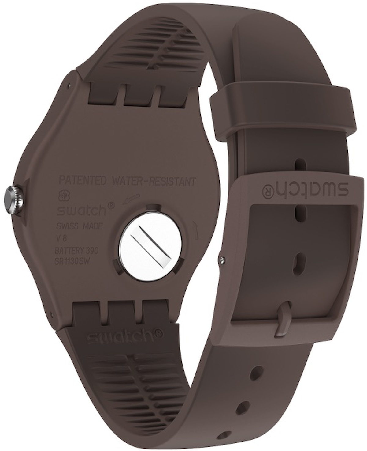 Swatch SO29M701 42 mm Kahverengi Silikon Kordon Analog Kol Saati