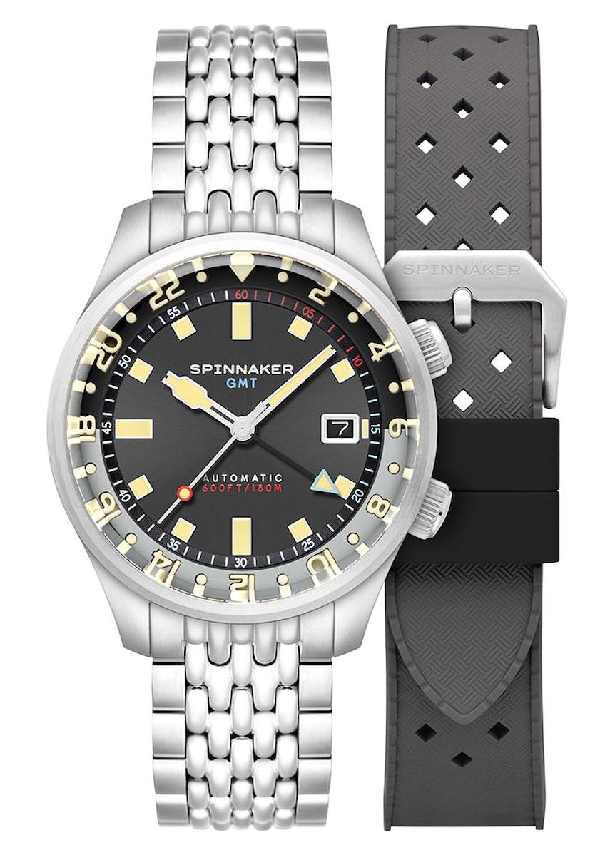 Spinnaker SP-5121-33 Takvimli 42 mm Siyah Çelik - Silikon Kordon Analog Erkek Kol Saati