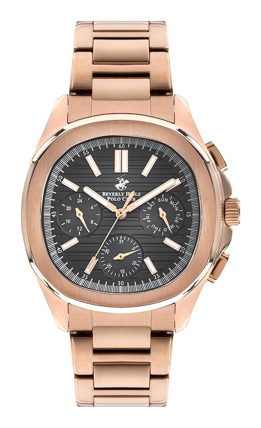 Beverly Hills Polo Club BP3212X460 Takvimli 42 mm Rose Gold Metal Kordon Analog Erkek Kol Saati