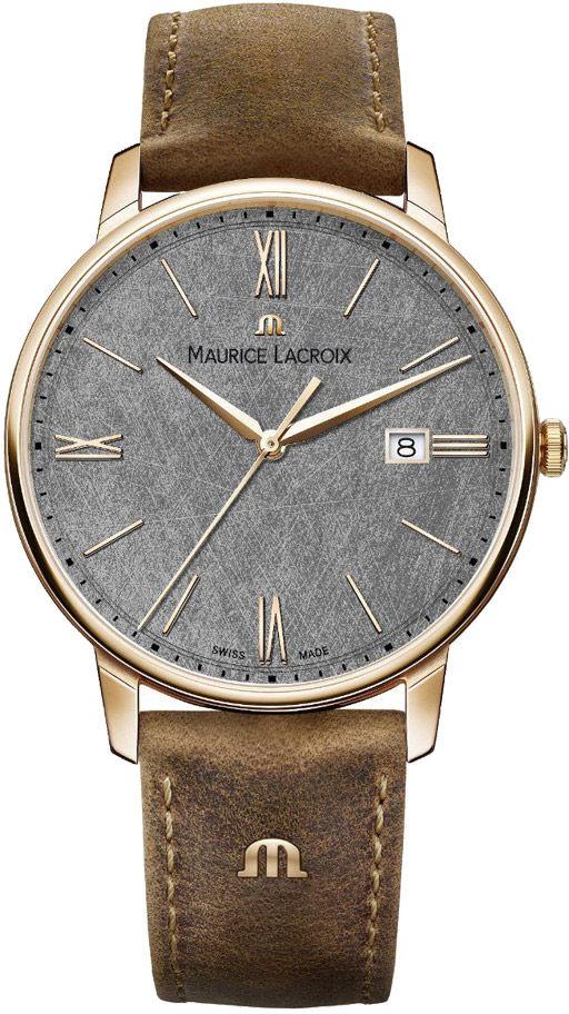 Maurice Lacroix EL1118PVP01210-1 Takvimli 40 mm Kahverengi Deri Kordon Analog Erkek Kol Saati