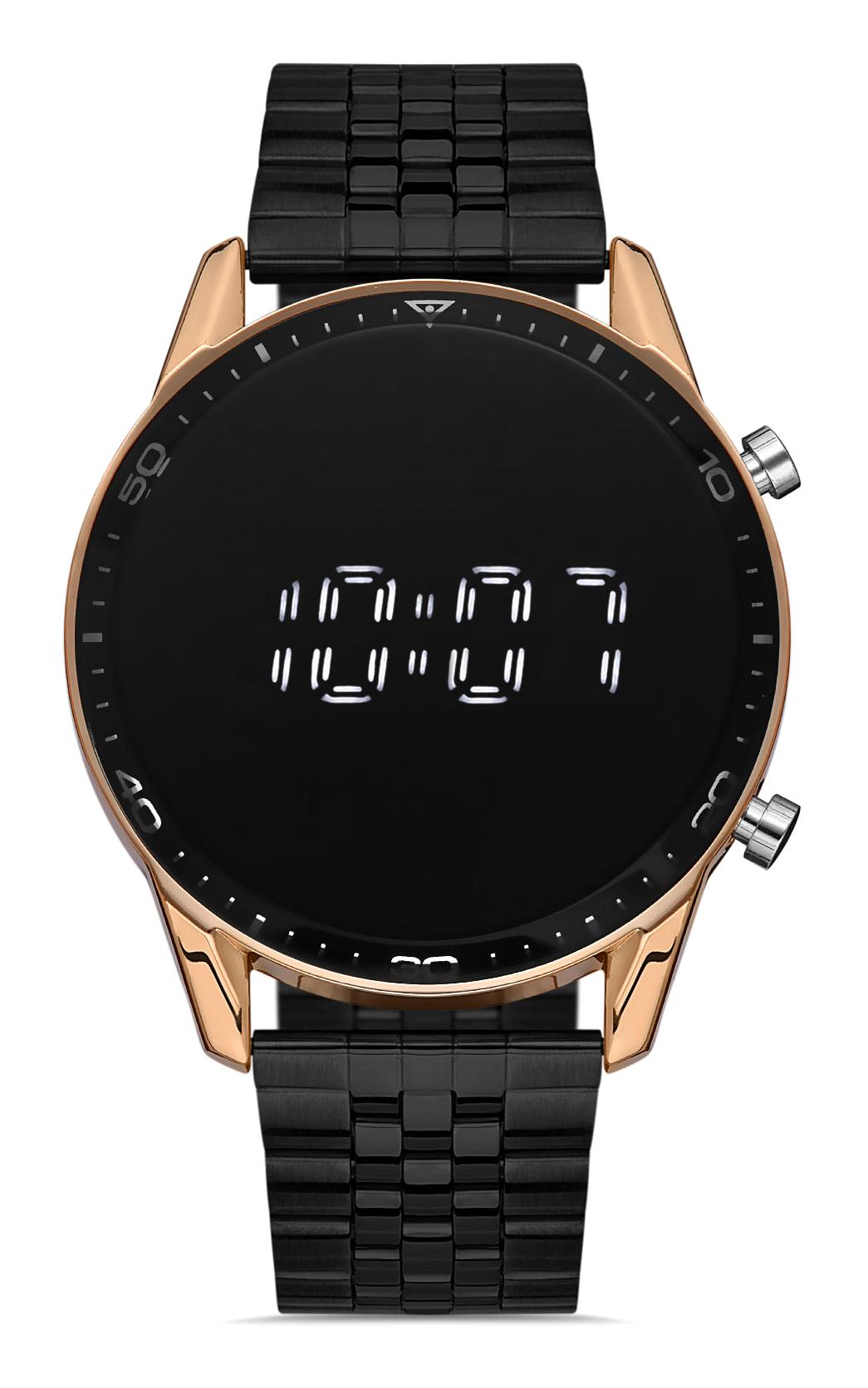 Padam Paris PDMS55 Takvimli 40 mm Siyah Metal Kordon Dijital Erkek Kol Saati