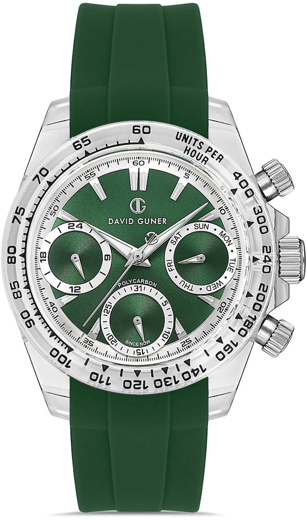 David Guner DG-8658GD-ZM10 Takvimli 42 mm Yeşil Metal Kordon Analog Kol Saati