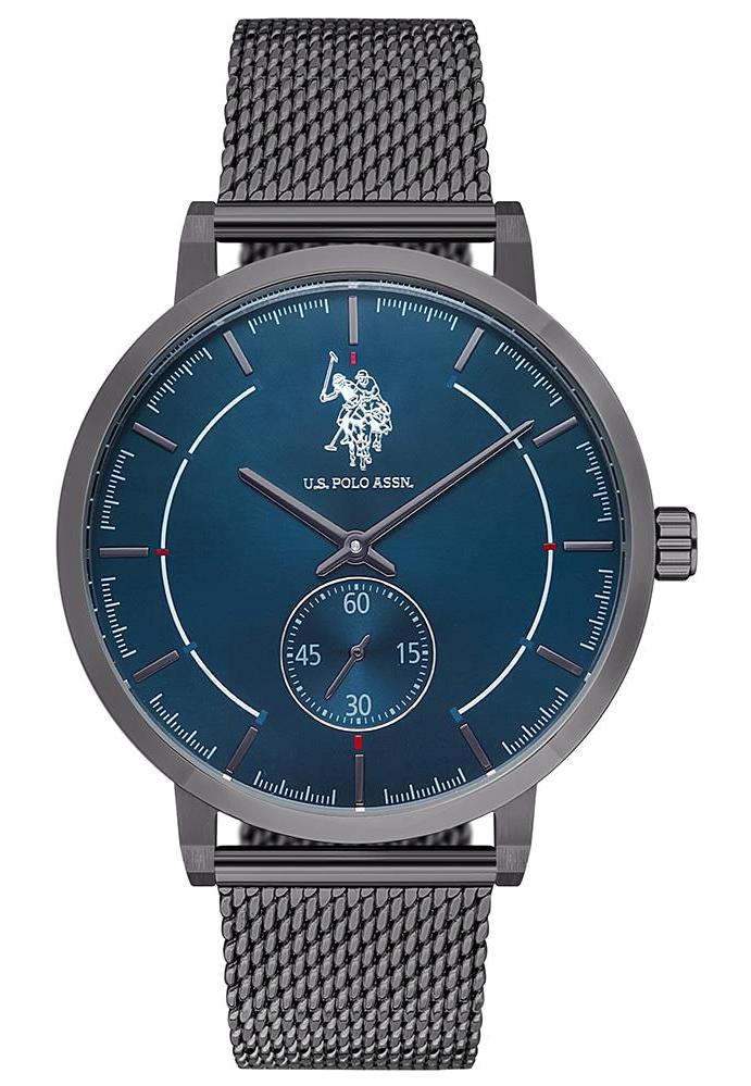 U.S. Polo Assn USPA1012-01 43 mm Füme Çelik Kordon Analog Erkek Kol Saati