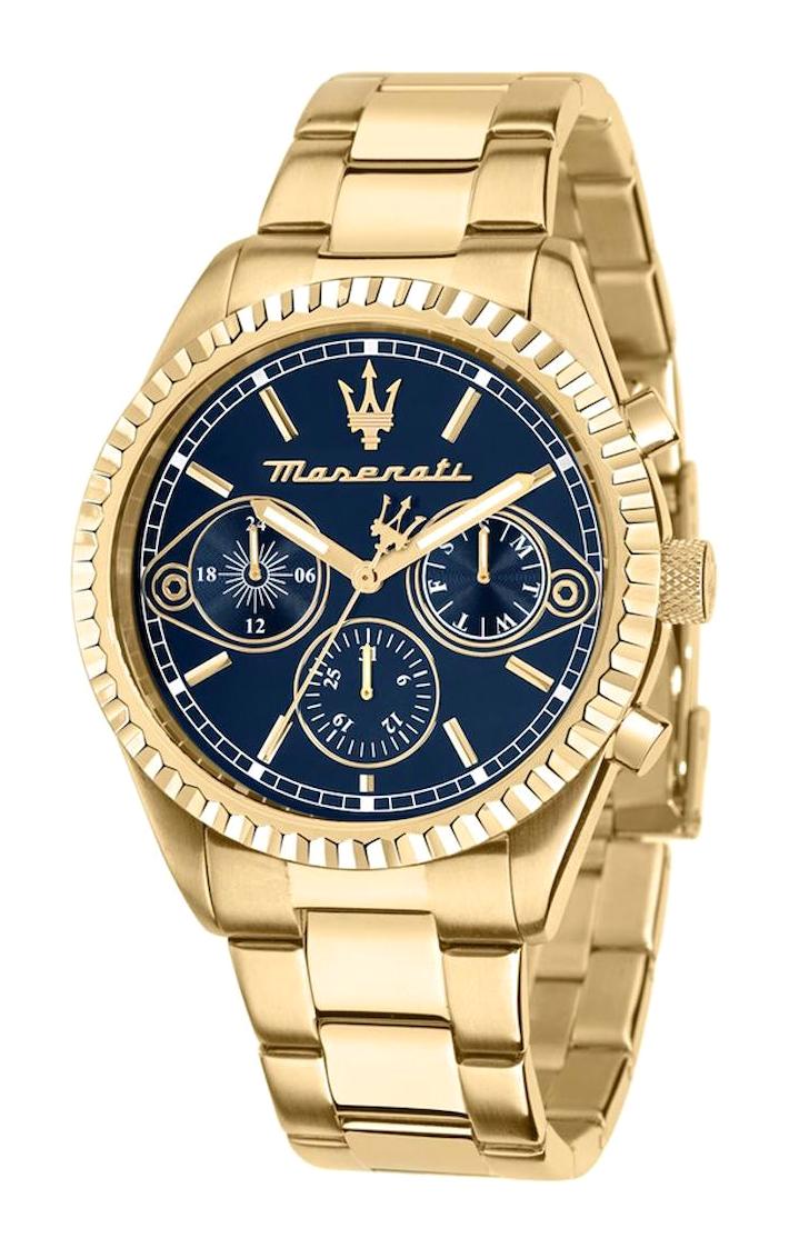 Maserati R8853100026 Takvimli 43 mm Altın Çelik Kordon Analog Erkek Kol Saati