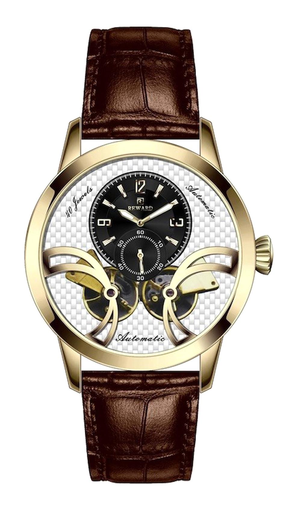 Reward A145132 47 mm Kahverengi Deri Kordon Analog Erkek Kol Saati