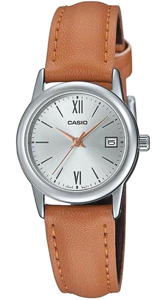 Casio LTP-V002L-7B3UDF Takvimli 25 mm Kahverengi Çelik Kordon Analog Kadın Kol Saati